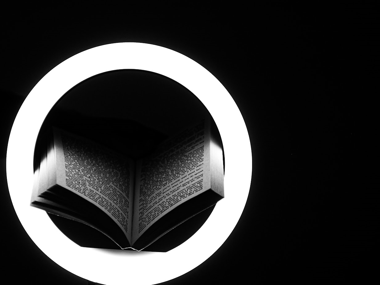 Photo of a book on a black background
