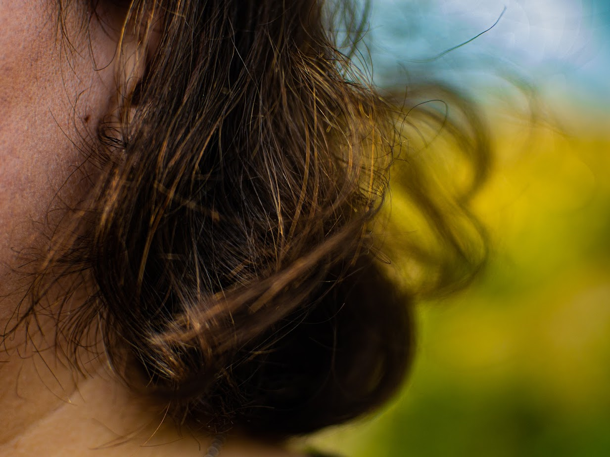 Close-up on woman's hair